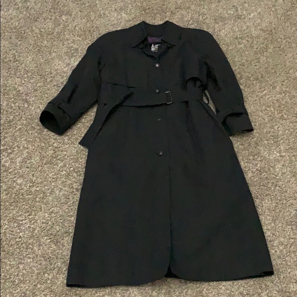 Black London fog trench coat